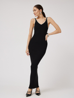 Платье-майка вязаное с контрастным кантом