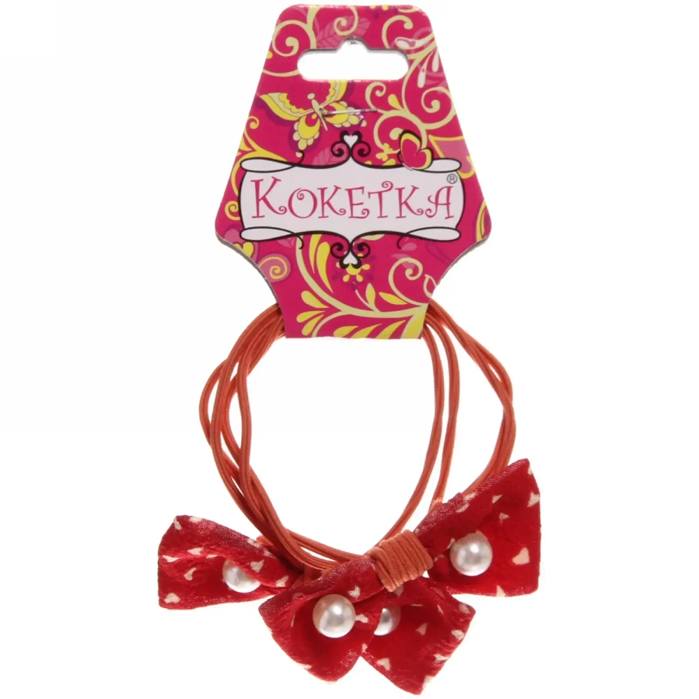 Резинки для волос 2шт «кокетка - New series Сердечки», микс 5 цветов, d-6см