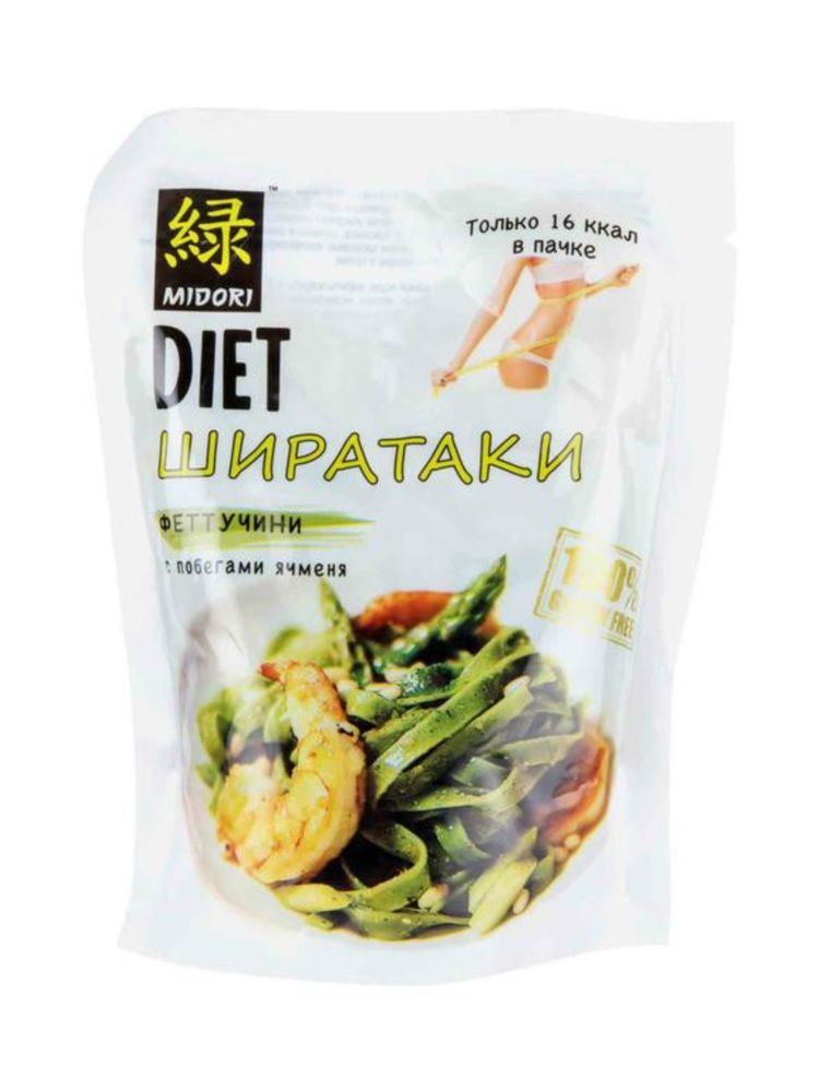 Лапша Midori Ширатаки Феттучини с побегами ячменя 200 г 3 шт