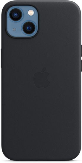 Чехол Apple Leather Case with MagSafe for iPhone 13, «тёмная ночь»