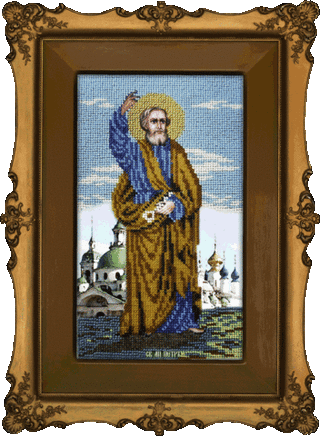 "Икона.Святой апостол  Петр"-L- 72  вышивка