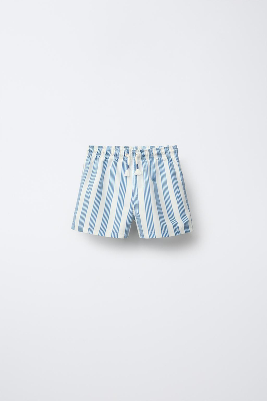ZARA ПЛАВКИ В ПОЛОСКУ, ЭКРЮ