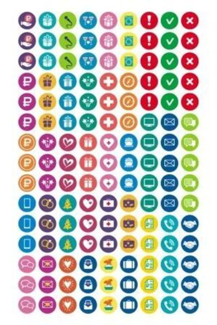 Наклейки бумажные для планирования 160*235мм 532шт "Планируй с удовольствием"