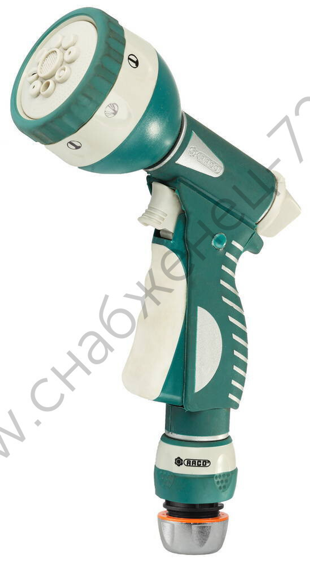 RACO 341C, 1/2″, 8 режимов, с соединителем металлический с TPR, поливочный пистолет (4256-55/341C)