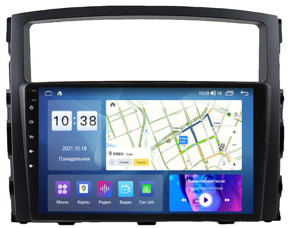 Магнитола Mitsubishi Pajero 4 2006-2022 - Parafar PF458UHD на Android 13, QLED, ТОП процессор, 8Гб+128Гб, CarPlay, 4G SIM-слот