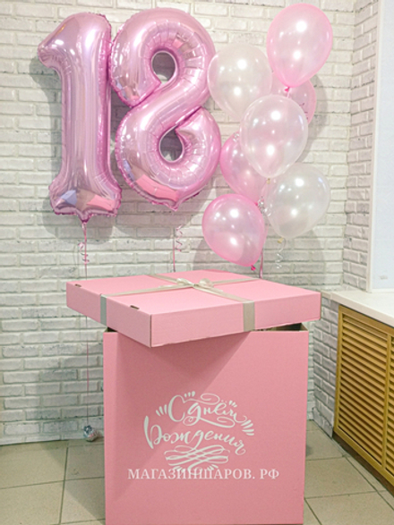 Набор шаров "Розовые жемчужины" с коробкой