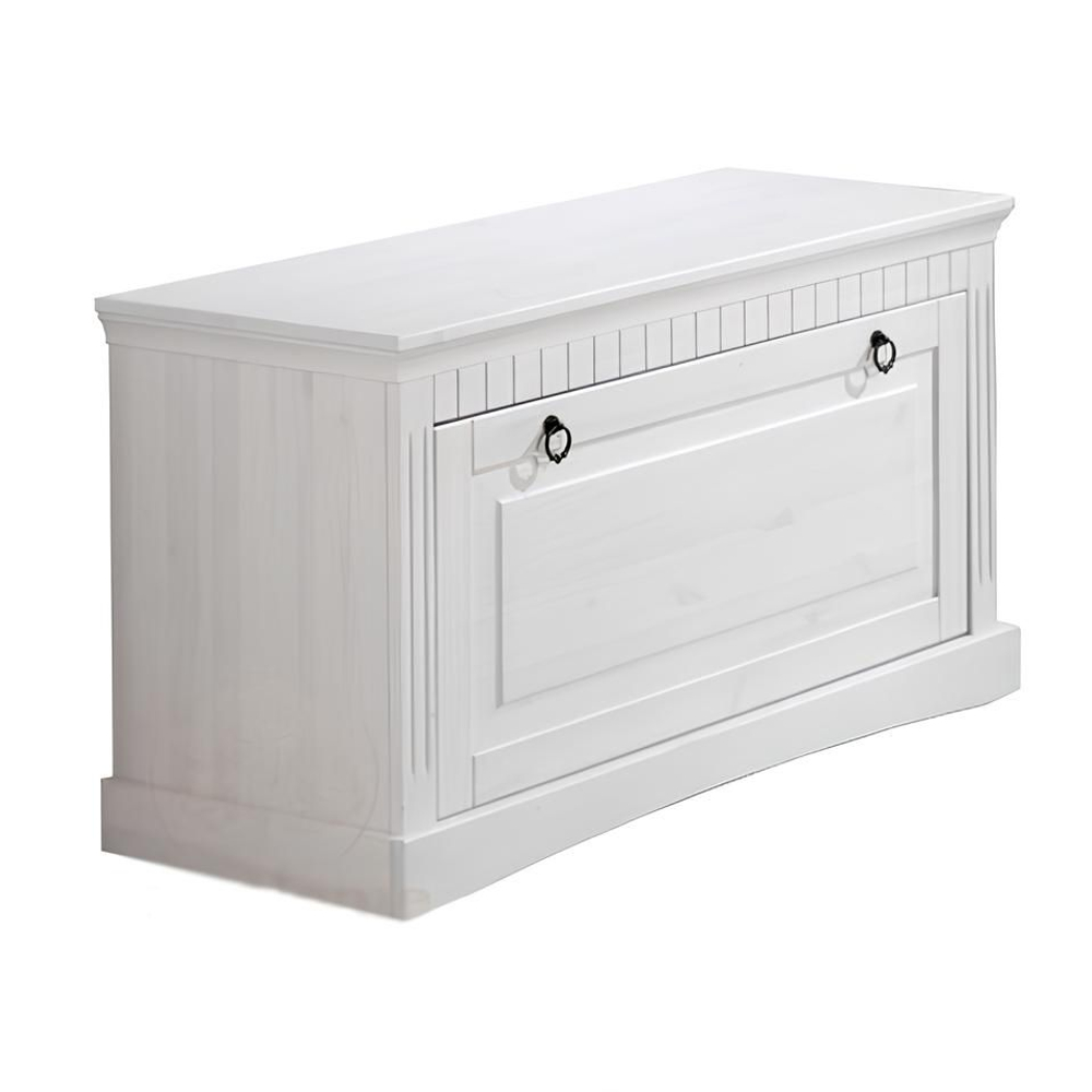 Обувница для прихожей, 93х50х39, Неаполь, с сиденьем, для обуви, деревянная, белый, Dipriz