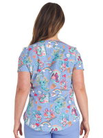 Топ медицинский женский Cherokee CK664, принт "Аксолотль", S (Футболка рабочая)