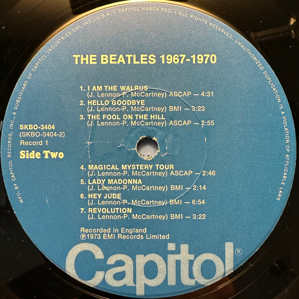 The Beatles ‎– 1967-1970 2LP (США 1976г.)