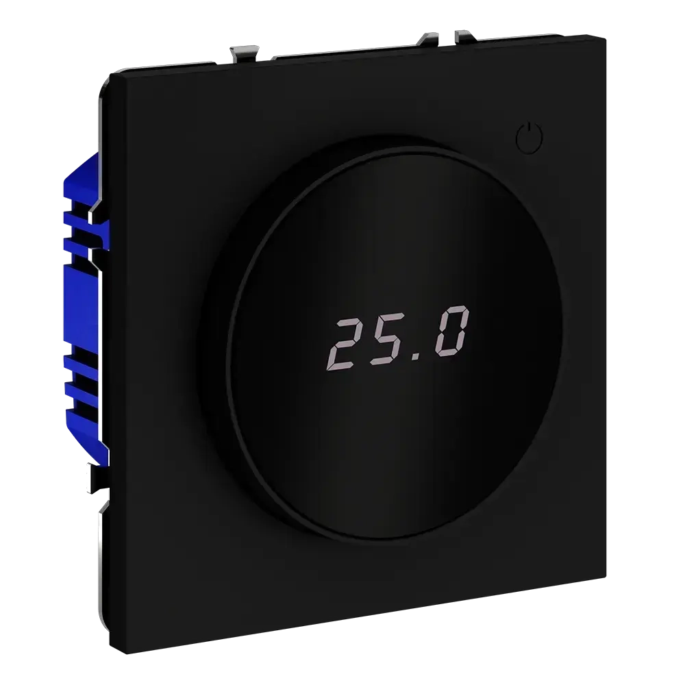 Терморегулятор электронный VOLTUM S70 с индикацией и датчиком, для теплого пола, (черный матовый)