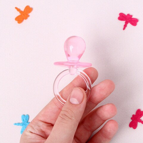 Украшение для торта «Пустышка», 6 см, цвет розовый 1 штука