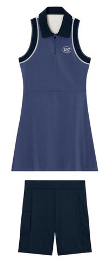 Теннисное платье EA7 Tennis Pro Freestyle Polo - armani blue/deep cobalt