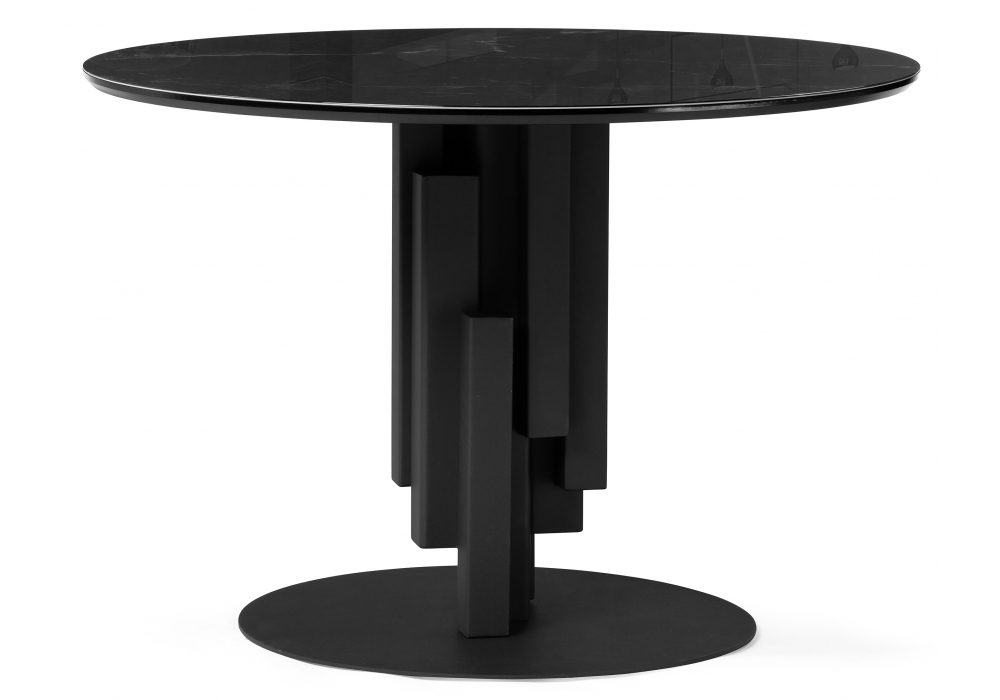 Стол стеклянный Woodville Калипсо 110х75 черный мрамор, черный