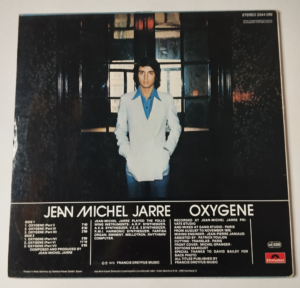 Винтажная виниловая пластинка LP Jean Michel Jarre Oxygene (Germany 1977) Polydor 2344 068