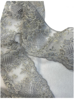 кружево на сетке вышивка шелк/хлопок (Франция) ш-7см отрез 1 м