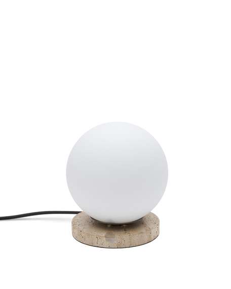 Malachi Настольная лампа из матового стекла и травертина