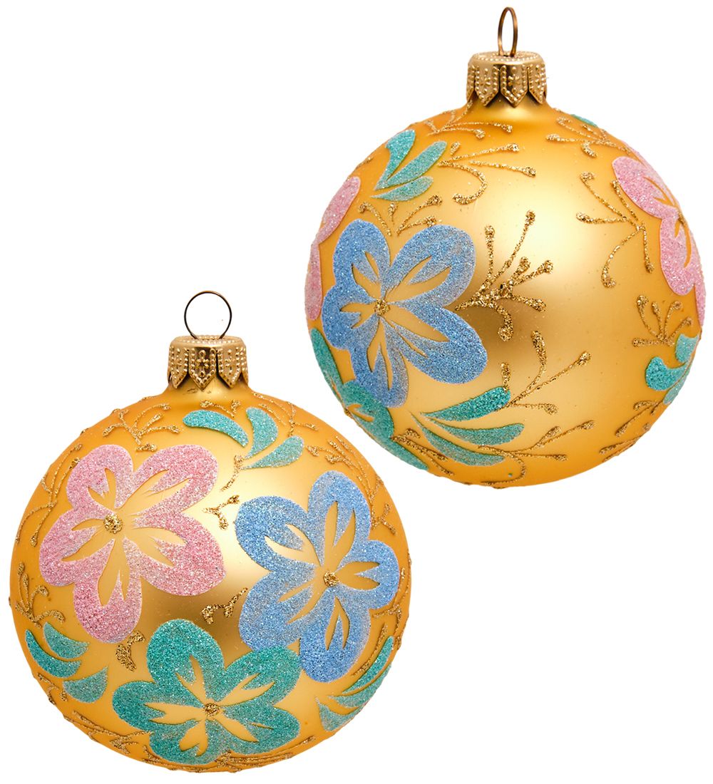 Элита НФШ-1276 Набор ел.украшений Шар 2шт «Цветы» 80 мм