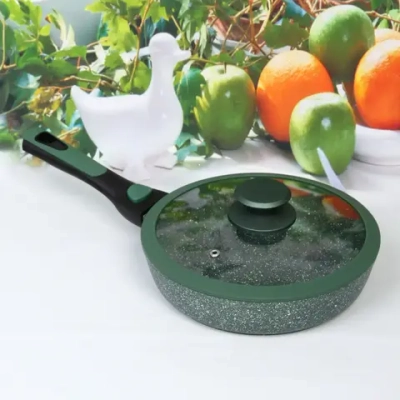 Сковорода «BAROLY» GREEN 22см индукционная с крышкой, съемная бакелитовая ручка