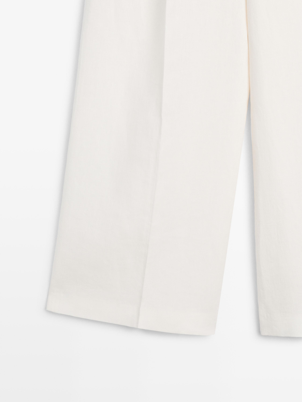 Massimo Dutti Брюки из струящегося льна, экрю