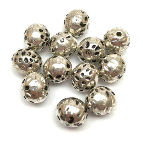 Бусины для украшений 11х10 мм, под серебро