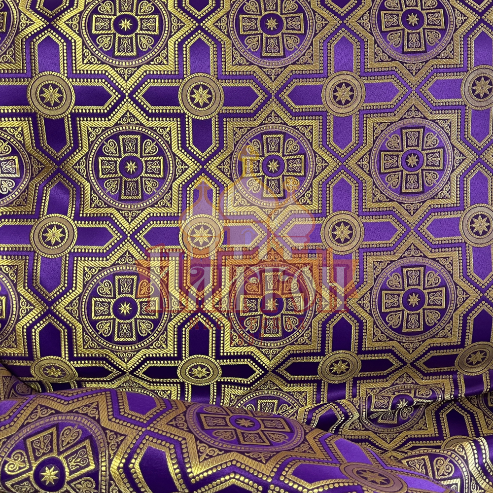 Шёлк "Невский" фиолетовый с золотом
