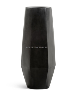 Кашпо TREEZ Effectory - серия Crystal - Высокий многогранник - Антрацит