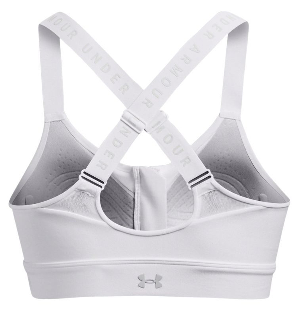 Теннисный бюстгальтер Under Armour Infinity High Zip Sports Bra - white/halo gray