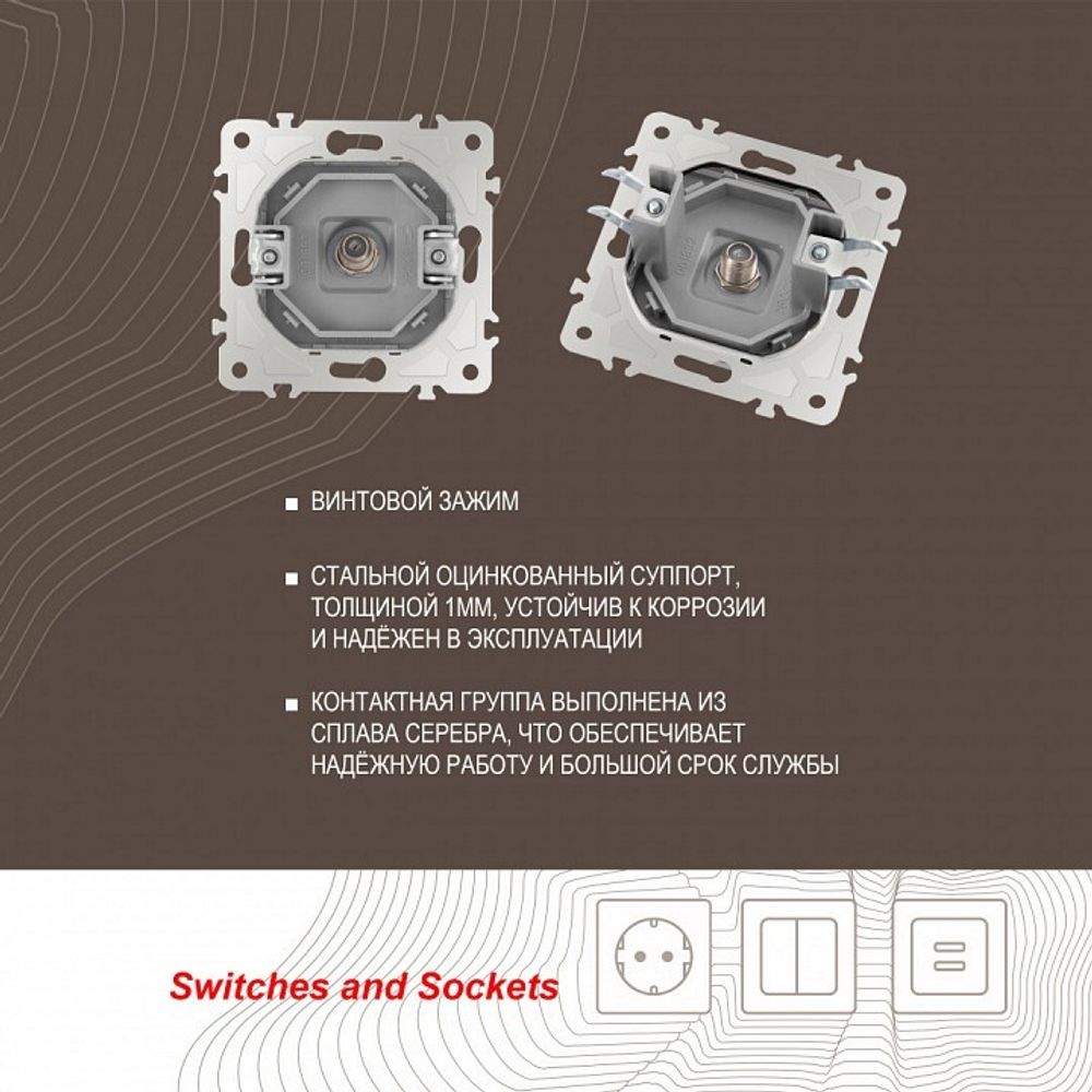 ТВ-розетка без рамки Arte Milano am-203 203.42-1.silver