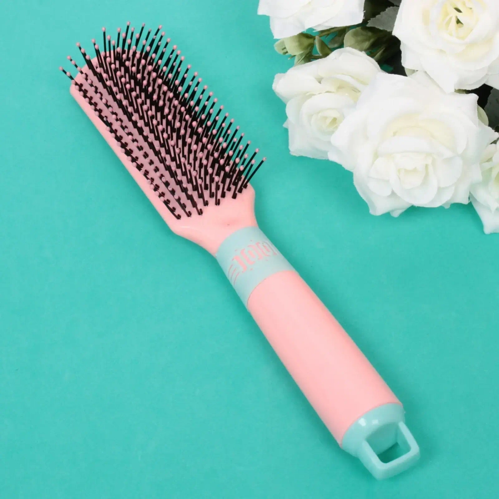 Расческа массажная «Marlene», вентиляционная, цвет розовый блик, 7*24 см (блистер Ultramarine)