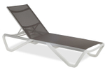 Шезлонг-лежак металлический PAPATYA Wave, белый, тортора