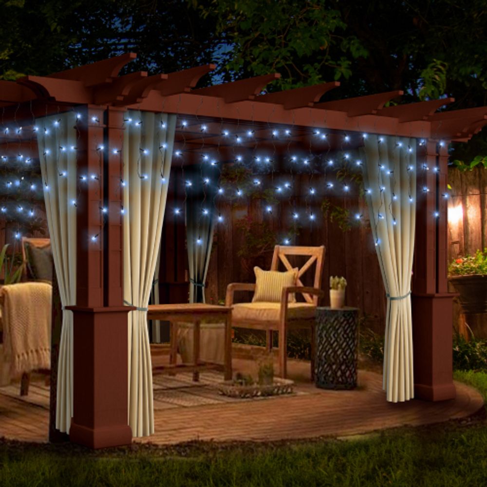 Садовая гирлянда ЭРА ERASF22-29 Бахрома на солнечной батарее холодный свет 2.4*0.5 м