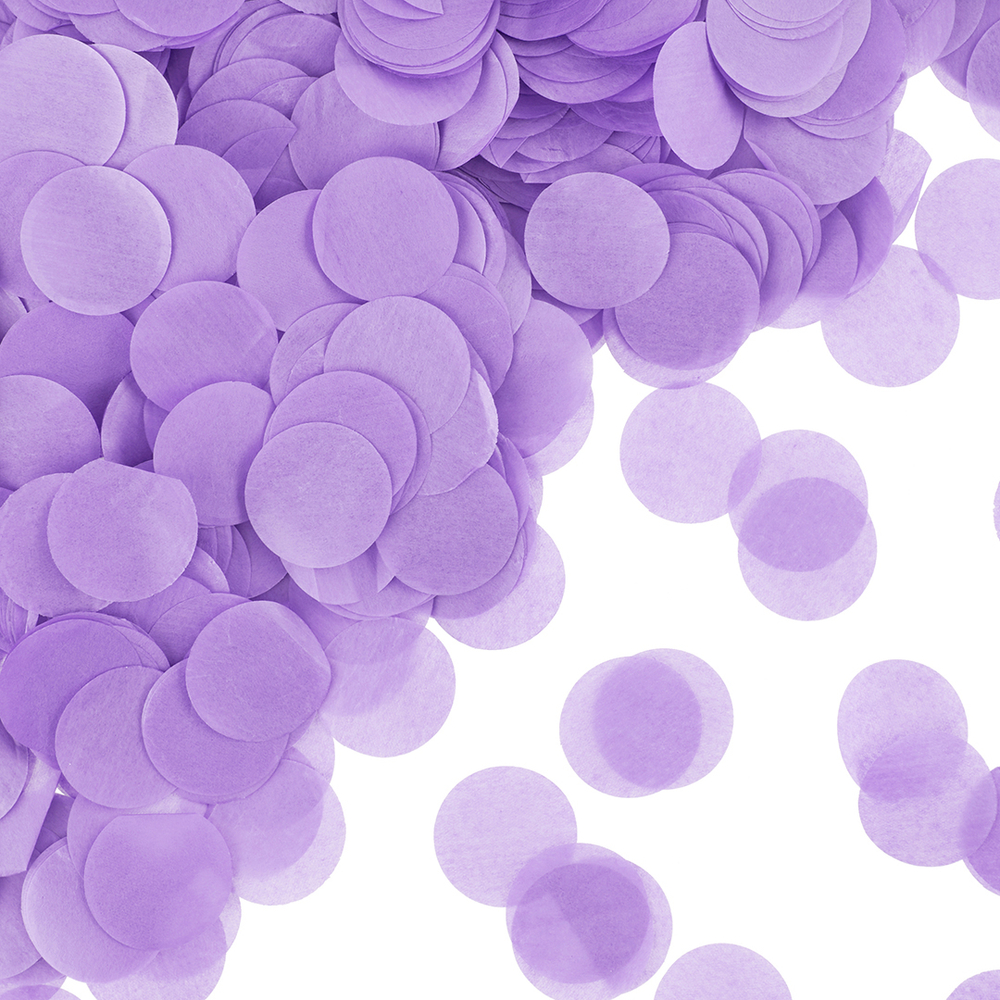 Конфетти тишью Круг, Светло-сиреневый, 2,5 см, 50 г.