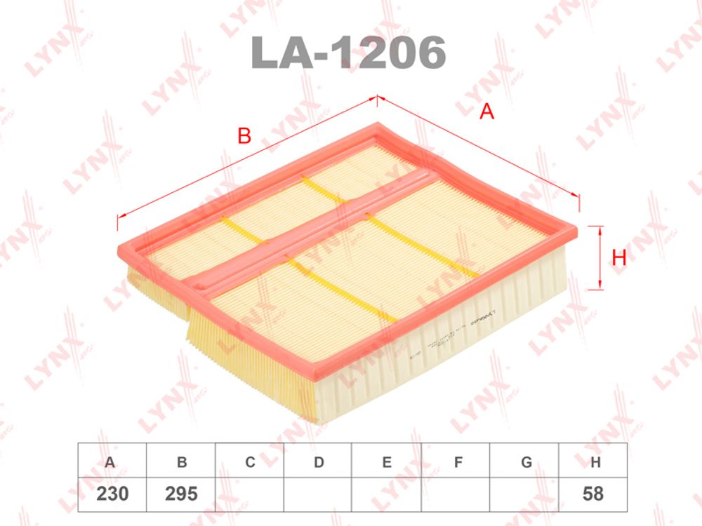 Фильтр воздушный   LYNX LA-1206