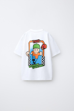 ZARA ФУТБОЛКА С КОРОТКИМ РУКАВОМ STUMBLE GUYS ™ © SCOPELY, БЕЛЫЙ