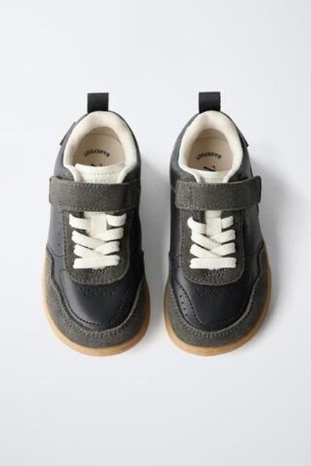 ZARA КОЖАНЫЕ КРОССОВКИ BAREFOOT, ЧЕРНЫЙ