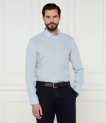 Льняная рубашка H-ROAN-BD-E-C1-243 BOSS BLACK - голубой(50520283)