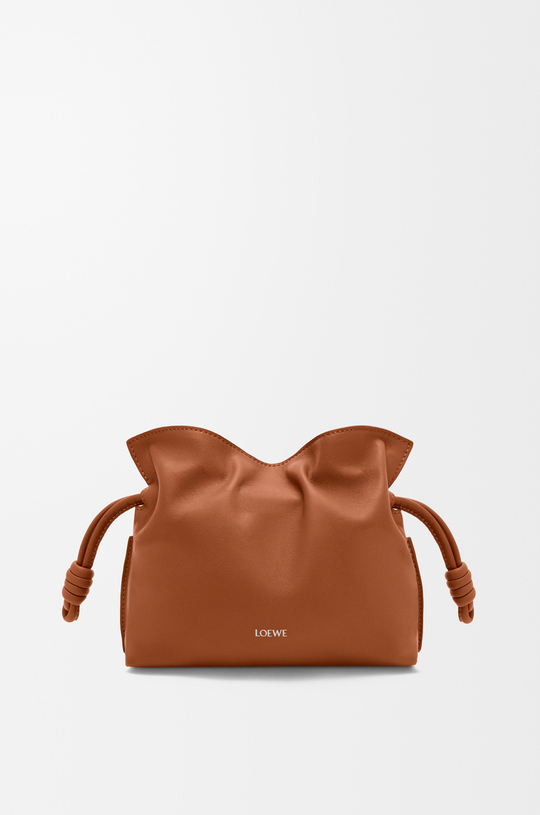 Loewe Мини-клатч Flamenco из телячьей кожи наппа, рыжевато-коричневый