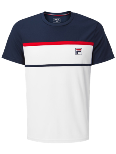 Футболка для мальчика теннисная Fila T-Shirt Steve Boys - white/peacoat blue