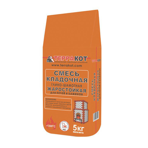 СМЕСЬ кладочная глино-шамотная Терракот,  5кг