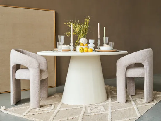 Стол обеденный Gabi микроцемент 160x90 белый