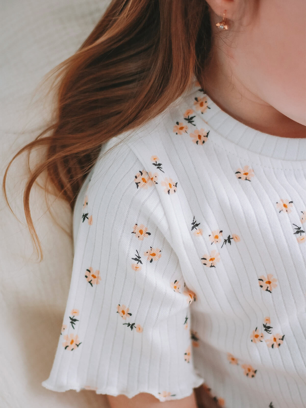 Футболка для девочек Mjölk White Flowers