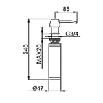 Дозатор для жидкого мыла, Frap, встраиваем, 300 мл, хром, F40513