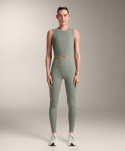 Oysho Топ Comfortlux Rib без рукавов, серый хаки