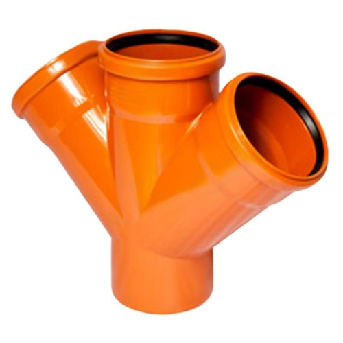 Крестовина ПП (полипропилен) для наружной канализациии 45гр. Дн 110-110-110, РосТурПласт