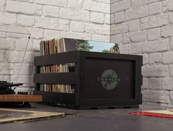 Crosley Record Storage Crate Black