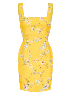 Платье мини с цветочным принтом