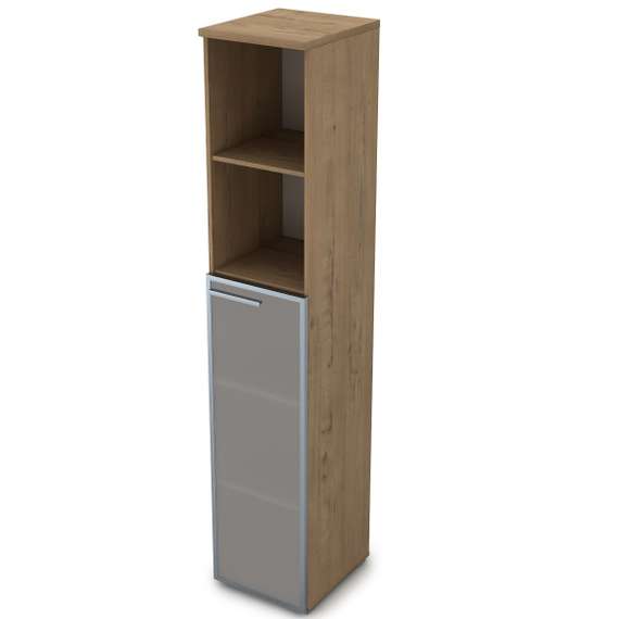 9ПЛД.005.15 Пенал высокий со стеклом и открытой полкой (400*450*2045), левый