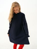 Платье для девочки с длинным рукавом AT1039 синий