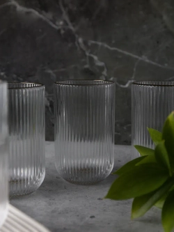 Набор бокалов для воды, 450мл. 6 шт. с золотой каймой