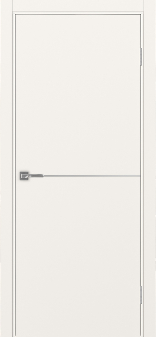 Межкомнатная дверь Optima Porte НЕАПОЛЬ 202 Молдинг SC (матовое серебро), Чёрная кромка